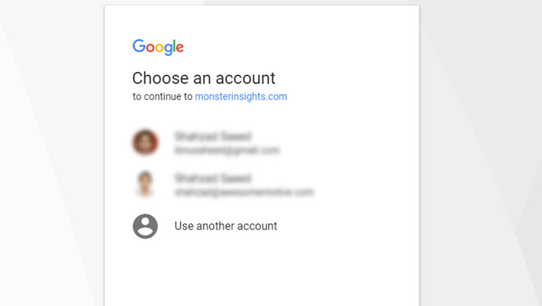 pilih akun google untuk analitik