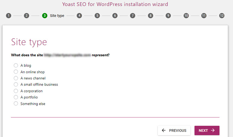 yoast seo site type