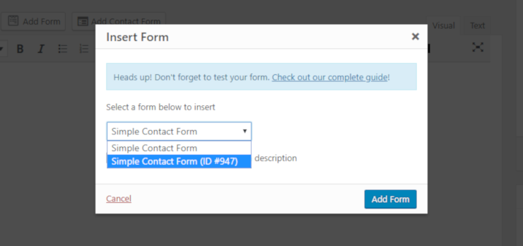 wpforms formulir sematan di situs