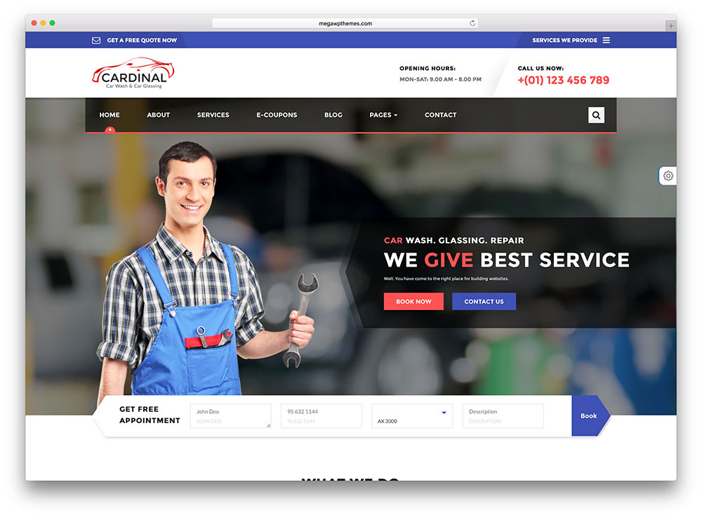 cardinal-auto-service-wp-theme "width =" 1000 "height =" 737 "data-lazy-srcset =" https://cdn.colorlib.com/wp/wp-content/uploads/sites/2/cardinal -auto-service-wp-theme.jpg 1000w, https://cdn.colorlib.com/wp/wp-content/uploads/sites/2/cardinal-auto-service-wp-theme-300x221.jpg 300w "data -lazy-size = "(max-width: 1000px) 100vw, 1000px" data-lazy-src = "https://cdn.colorlib.com/wp/wp-content/uploads/sites/2/cardinal-auto- service-wp-theme.jpg? is-pending-load = 1 "srcset =" data: image / gif; base64, R0lGODlhAQABAIAAAAAAAP /// yH5BAEAAAAALAAAAAAAABAAEAAAIBRAA7 "/></p>
<p>Cardinal adalah tema layanan mobil WordPress responsif yang menyegarkan secara visual, bersih dan bebas gangguan, awet muda dan bersemangat, yang dirancang untuk memenuhi harapan berbagai aplikasi layanan mobil, mulai dari bengkel mobil, bengkel mekanik, toko rem, <a href=