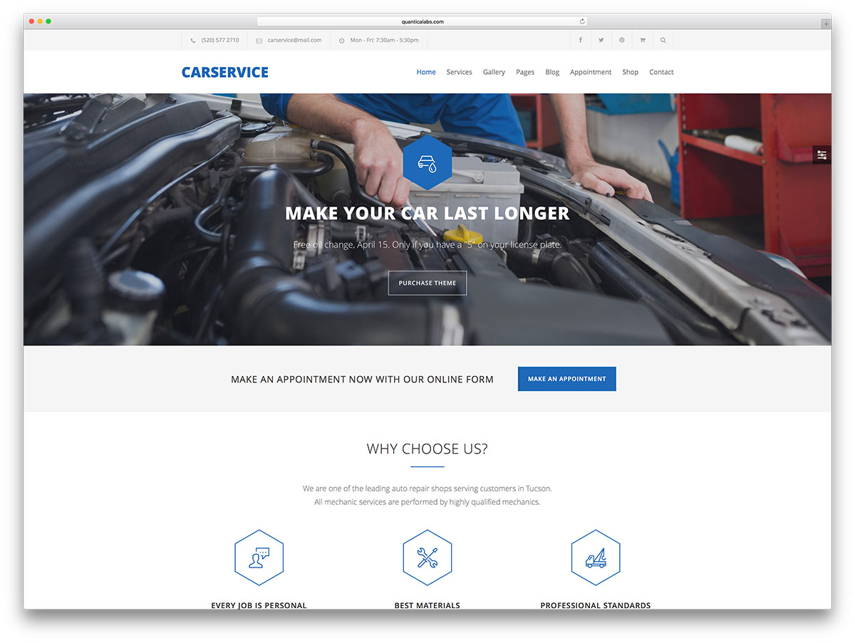 carservice-simple-wordpress-website-templat "width =" 1200 "height =" 903 "data-lazy-srcset =" https://cdn.colorlib.com/wp/wp-content/uploads/sites/2/carservice -simple-wordpress-website-template.jpg 1200w, https://cdn.colorlib.com/wp/wp-content/uploads/sites/2/carservice-simple-wordpress-website-template-300x226.jpg 300w, https : //cdn.colorlib.com/wp/wp-content/uploads/sites/2/carservice-simple-wordpress-website-template-768x578.jpg 768w, https://cdn.colorlib.com/wp/wp- content / uploads / sites / 2 / carservice-simple-wordpress-website-template-1024x771.jpg 1024w "data-lazy-ukuran =" (maks-lebar: 1200px) 100vw, 1200px "data-lazy-src =" https: //cdn.colorlib.com/wp/wp-content/uploads/sites/2/carservice-simple-wordpress-website-template.jpg?is-pending-load=1 "srcset =" data: image / gif; base64 , R0lGODlhAQABAIAAAAAAAP /// yH5BAEAAAAALAAAAAABAAEAAAIBRAA7 "/></p>
<p>Car Service adalah tema WordPress dengan standar kualitas yang sangat tinggi. Itu dapat meningkatkan bengkel mobil Anda, montir mobil, bengkel mekanik, lukisan mobil, layanan perbaikan mobil, merinci otomatis dan situs web toko roda. Terlepas dari niche atau spesialisasi Anda, tema ini dapat mengakomodasi kebutuhan Anda. Tentu saja, pelanggan yang tertarik perlu membuat janji. Lewat sudah hari-hari pendaftaran pena dan kertas, karena Layanan Mobil memiliki fitur formulir Pengangkatan. Anda juga dapat menyiapkan slide luar biasa yang memamerkan karya Anda, berkat penambahan Revolution Slider. Ini adalah salah satu plugin premium paling tepercaya di WordPress, dan tidak akan mengecewakan.</p>
<p>Selain itu, Anda dapat mengharapkan banyak pembaruan gratis rutin setelah Anda membeli tema ini. Dengan setiap pembaruan, kesalahan akan diperbaiki dan kemampuan situs Anda akan diperluas. Jika Anda menghadapi masalah apa pun di sepanjang jalan, pastikan untuk menghubungi perwakilan staf pendukung yang luar biasa. Mereka bisa menyelesaikan masalah Anda dan istirahat tidak akan menjadi pilihan. Selain itu, Anda dapat menampilkan konten Anda di layar Retina resolusi tinggi dan sebagian besar browser web. Selain itu, tata letaknya responsif terhadap perangkat genggam. Pengembang menambahkan pratinjau langsung jika Anda ingin mencicipi Layanan Mobil dan fitur-fiturnya.</p>
<p> <a class=