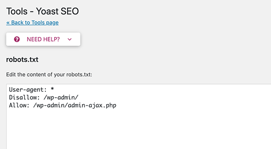 Edit file robots.txt dan .htaccess di Yoast SEO