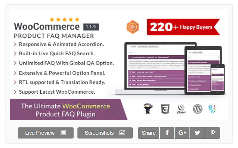 Manajer FAQ WooCommerce, plugins FAQ