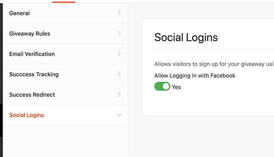 Aktifkan login sosial