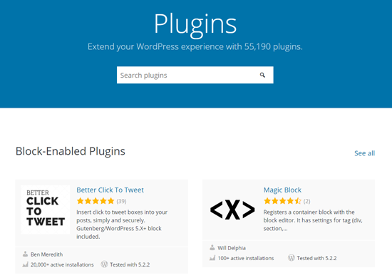 Halaman Plugin WordPress Resmi