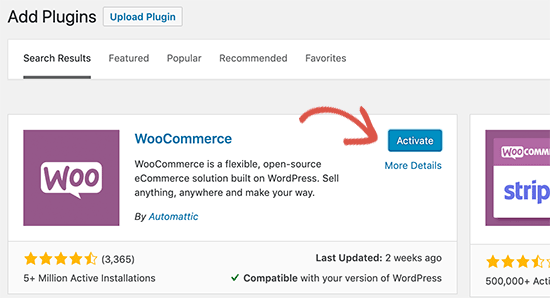 Aktifkan WooCommerce