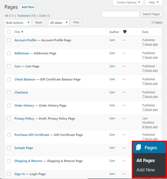 BigCommerce untuk Halaman Default WordPress