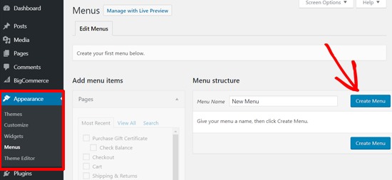 Buat Menu Baru di WordPress