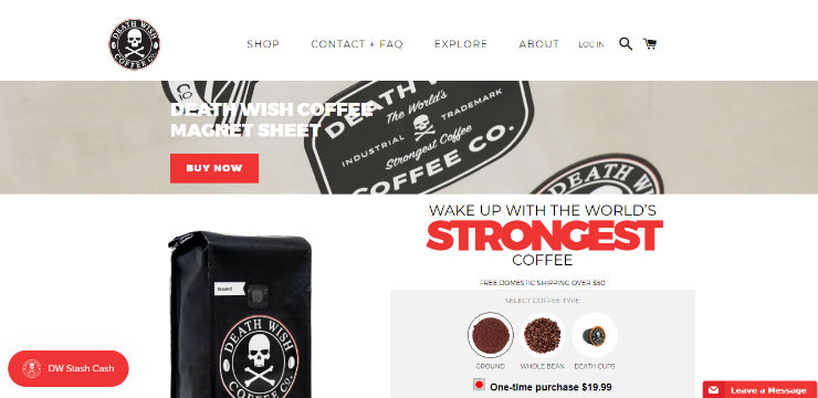 contohnya death wish coffee