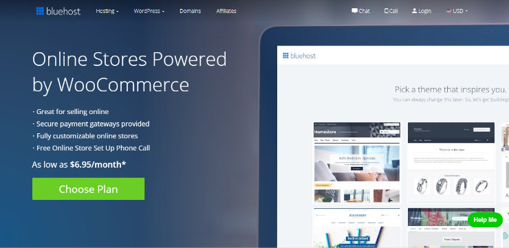 hosting woocommerce bluehost