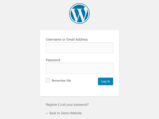 Halaman Login WordPress Default