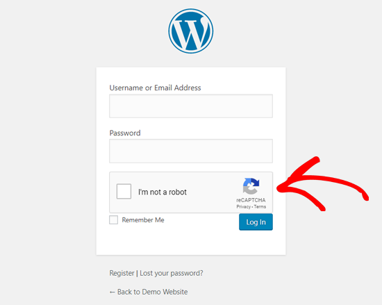 Halaman Login WordPress Dengan Google reCAPTCHA