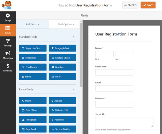 Pembuat Formulir Pendaftaran Pengguna WPForms