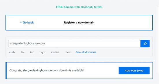 Daftarkan nama domain Anda