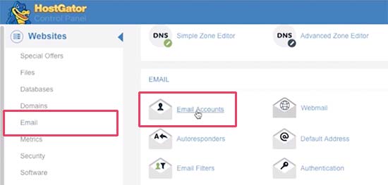 Kelola akun email di HostGator