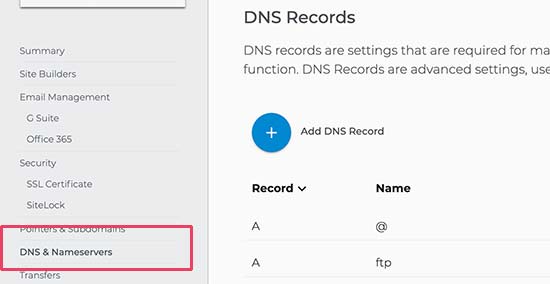 Pengaturan DNS Domain