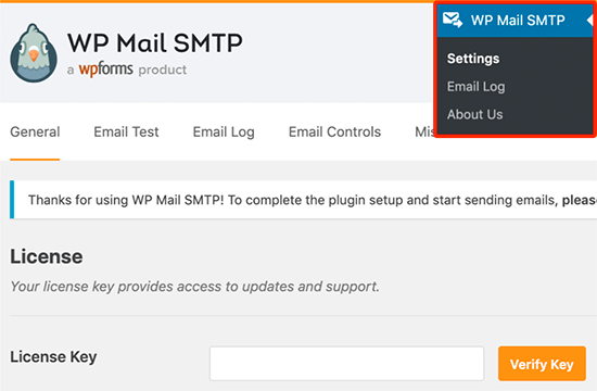 Kunci lisensi SMTP WP Mail