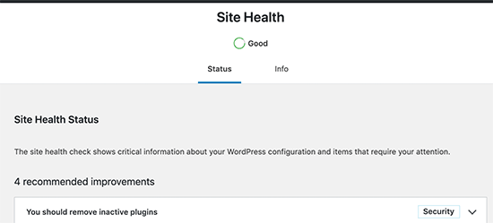 Skor Kesehatan Situs di WordPress 5.3