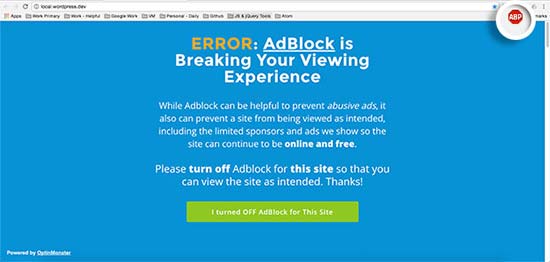 Penguncian AdBlock