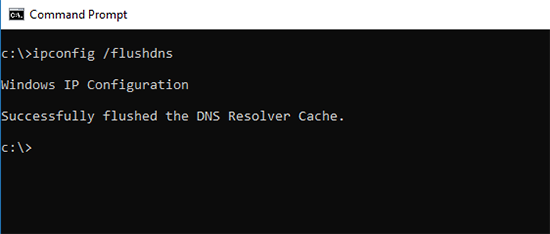 Membersihkan cache DNS di Windows