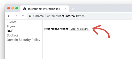 Membersihkan cache DNS Google Chrome