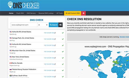 Periksa pembaruan DNS