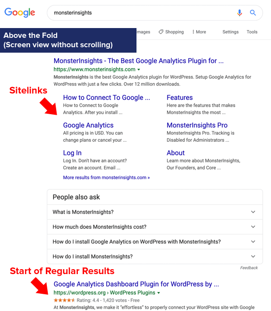 Google Sitelinks Above the Fold (Real Estat Digital)