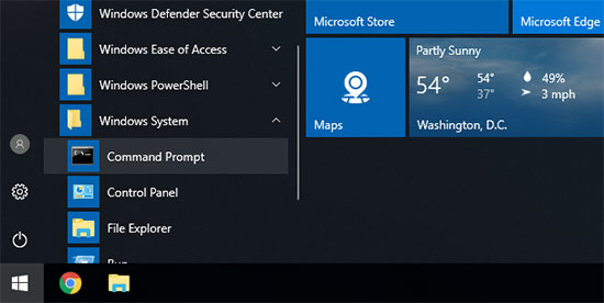 Membuka command prompt di Windows