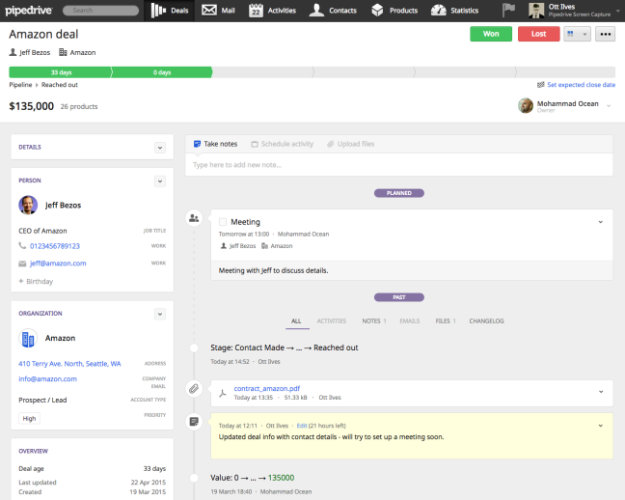 pipedrive-crm-dashboard "width =" 625 "height =" 500 "class =" alignnone ukuran-penuh wp-image-232902 "srcset =" https://www.isitwp.com/wp-content/uploads/2019/ 04 / pipedrive-crm-dashboard.jpg 625w, https://www.isitwp.com/wp-content/uploads/2019/04/pipedrive-crm-dashboard-300x240.jpg 300w "ukuran =" (lebar max: 625px) 100vw, 625px "/></p>
<p>Dibandingkan dengan perangkat lunak CRM lainnya dalam daftar ini, PipeDrive tidak kaya fitur. Misalnya, itu tidak menawarkan pemisahan antara daftar kontak dan kontak baru. Namun, kesederhanaannya membuatnya mudah untuk mengidentifikasi prospek yang menjanjikan dan menjaga hubungan. </p>
<p>PipeDrive menawarkan 3 paket harga berbeda: Perak, Emas, dan Platinum. Paket Silver adalah paket paling murah di $ 12,50 per pengguna, per bulan, ditagih setiap tahun. Paket ini mencakup fitur-fitur dasar seperti tampilan kalender drag and drop, tujuan, BBC email pintar, dasbor yang dapat disesuaikan, dan dukungan chat dan email. Jika Anda ingin fitur yang lebih canggih seperti otomatisasi alur kerja, data kontak cerdas, dan penjadwal, Anda perlu meningkatkan ke paket Gold untuk $ 24,20 / bulan. Terakhir, paket Platinum, yang mencakup beberapa dasbor, tim, dan laporan perkiraan pendapatan, akan dikenakan biaya $ 49,17 / bulan. </p>
<p>Namun, PipeDrive memang menawarkan uji coba gratis, sehingga Anda dapat menguji CRM sebelum membelinya. Secara keseluruhan, itu pilihan yang bagus. Tetapi daftar fitur yang luas mungkin sedikit berlebihan bagi Anda jika Anda seorang pemula. Anda mungkin juga memiliki masalah jika Anda mencoba mengintegrasikannya dengan Outlook. Tapi itu hanya sesekali, jadi kamu bisa mengambil risiko. </p>
<p><a href=