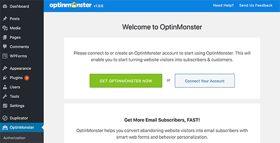 Hubungkan OptinMonster