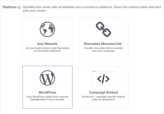 Pilih WordPress sebagai Platform untuk popup kupon Anda