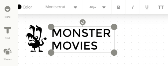 Logo Monster Movies dibuat dengan pembuat logo Ucraft