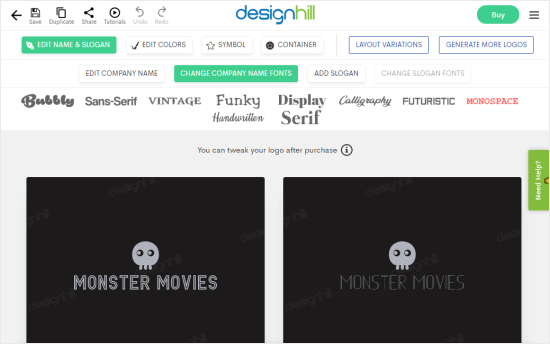 Logo dibuat dengan Designhill for Monster Movies