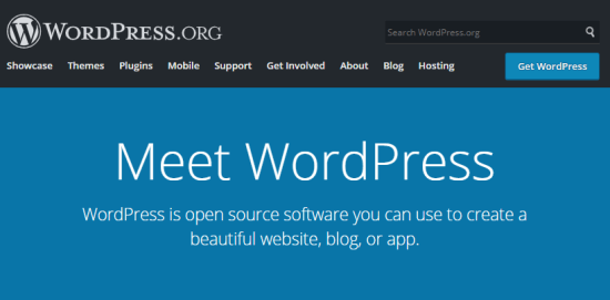 Halaman depan WordPress.org