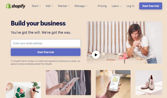 Situs web platform Shopify eCommerce