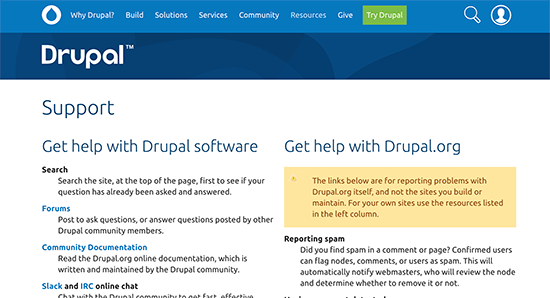 Dukungan komunitas Drupal