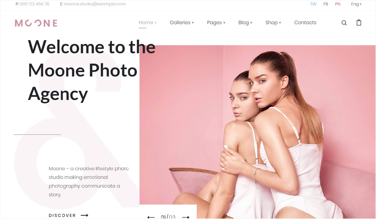 moone-wordpress-theme "width =" 775 "height =" 452 "class =" menyelaraskan ukuran-penuh wp-image-223115 "srcset =" https://www.isitwp.com/wp-content/uploads/2018/ 10 / moone-wordpress-theme.jpg 775w, https://www.isitwp.com/wp-content/uploads/2018/10/moone-wordpress-theme-300x175.jpg 300w, https: //www.isitwp. com / wp-content / uploads / 2018/10 / moone-wordpress-theme-768x448.jpg 768w "ukuran =" (lebar maks: 775px) 100vw, 775px "/></a></p>
<p>Moone adalah tema fotografi WordPress yang kreatif dengan desain yang cantik dan fitur yang kaya. Tema ini terintegrasi dengan plugin Elementor page builder untuk memungkinkan Anda mendesain dan menyesuaikan situs Anda dari front-end dengan fitur drag and drop.</p>
<p>Tema ini hadir dengan 3 varian beranda berbeda yang terlihat sangat menakjubkan. Jika Anda suka salah satunya, Anda dapat menginstalnya dengan 1 klik dan sesuaikan sesuai imajinasi Anda. Ini menampilkan berbagai jenis galeri foto termasuk galeri pasangan bata, galeri kisi, kisi dan slider layar penuh, slider pita, dan galeri yang dilindungi kata sandi. </p>
<p>Selain itu, tema Moone memiliki pembangun header yang kuat untuk memungkinkan Anda bermain dengan kreativitas Anda sendiri. Ini memiliki tipografi canggih dan kinerja kecepatan tinggi. </p>
<p><a href=