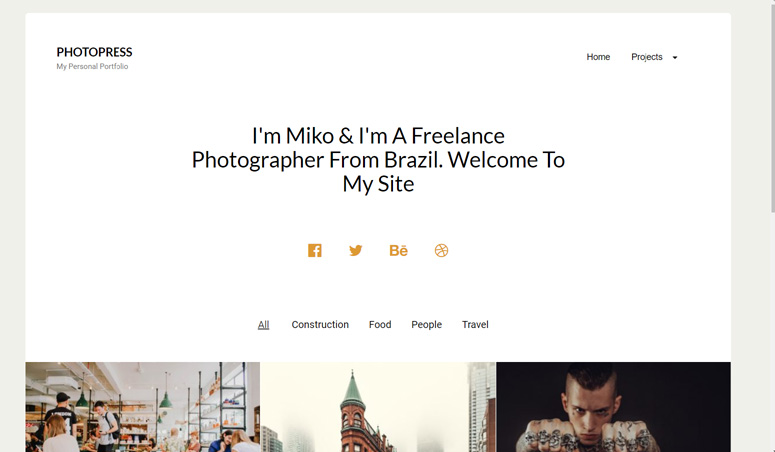 photopress-wordpress-theme" width="775" height="452" class="alignnone size-full wp-image-223142" srcset="https://wptips.rbchosting.com/wp-content/uploads/2020/03/1583336226_711_45-Tema-Fotografi-Terbaik-untuk-WordPress-2020.jpg 775w, https://www.isitwp.com/wp-content/uploads/2018/10/photopress-wordpress-theme-300x175.jpg 300w, https://www.isitwp.com/wp-content/uploads/2018/10/photopress-wordpress-theme-768x448.jpg 768w" sizes="(max-width: 775px) 100vw, 775px"/></a></p>
<p>Photopress is a simple and beautiful WordPress theme for photographers, designers, and creative freelancers. The theme lets you create a gorgeous portfolio website to showcase your works in a great way. </p>
<p>The theme features robust code and performance as it’s built with the industry-standard codes. It’s so easy-to-use and customize that anyone can build a complete photography site using this theme. </p>
<p>The theme features custom fonts, colors, and logos to allow you to use your own design. Besides, you can make your site footer attractive by adding your Instagram photos, custom copyright information, address, and social media icons. </p>
<p><a href=