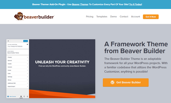 Situs web tema The Beaver Builder