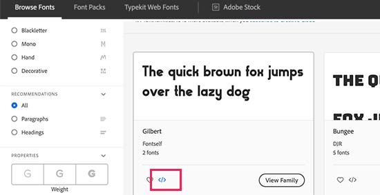 Tambahkan font typekit ke proyek