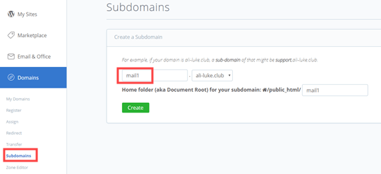 Menambahkan subdomain di WordPress