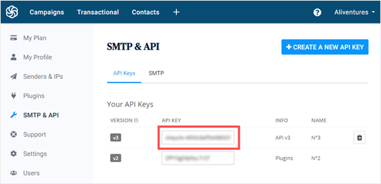 Mendapatkan API dari Sendinblue