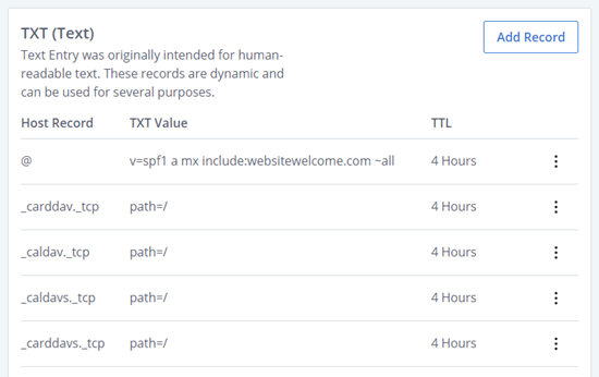 Catatan DNS TXT di Bluehost