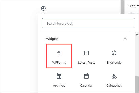 Menambahkan blok WPForms ke halaman atau posting Anda