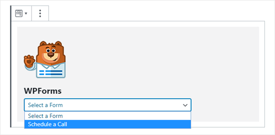 Memilih formulir yang benar dari dropdown WPForms