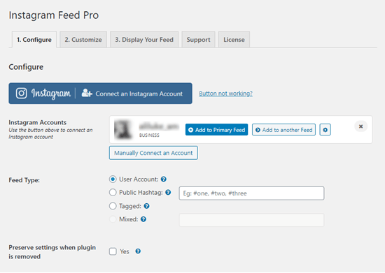 Plugin Feed Instagram sekarang terhubung ke akun Instagram Anda