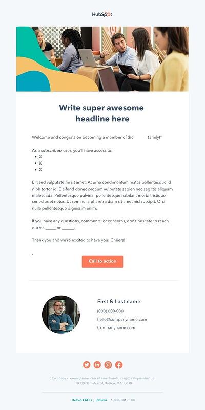 Template Email selamat datang gratis untuk dikirim ke pelanggan