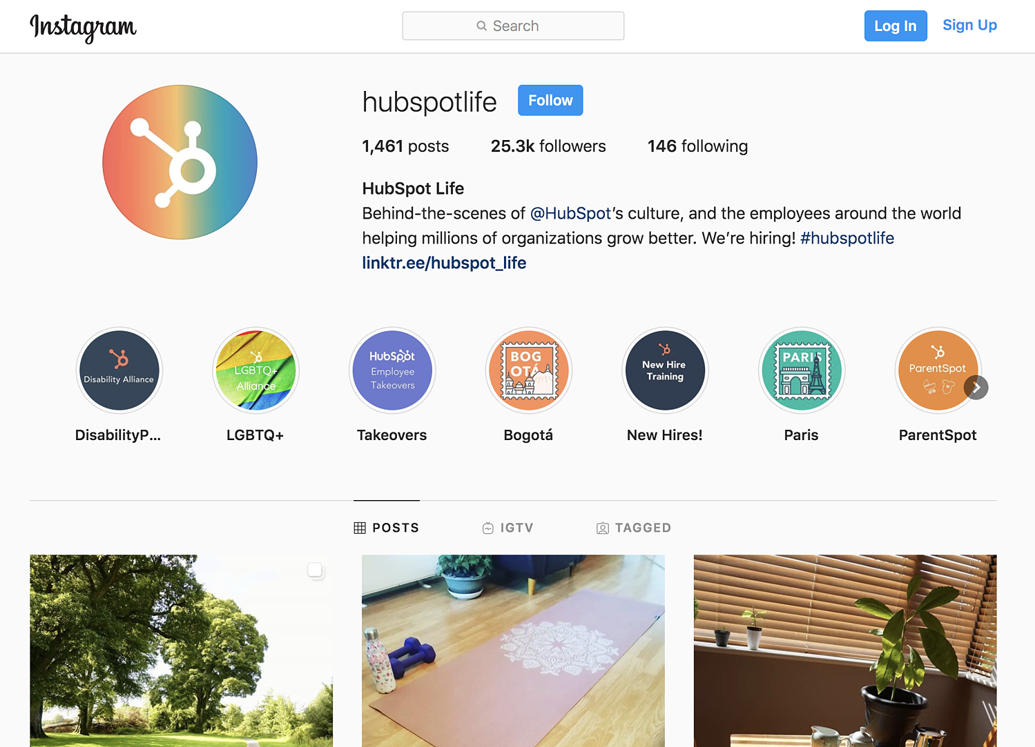 hubspot hidup instagram