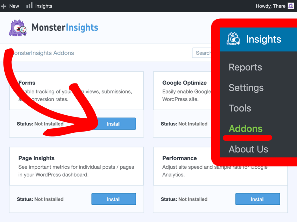 Pasang Addon Formulir MonsterInsights