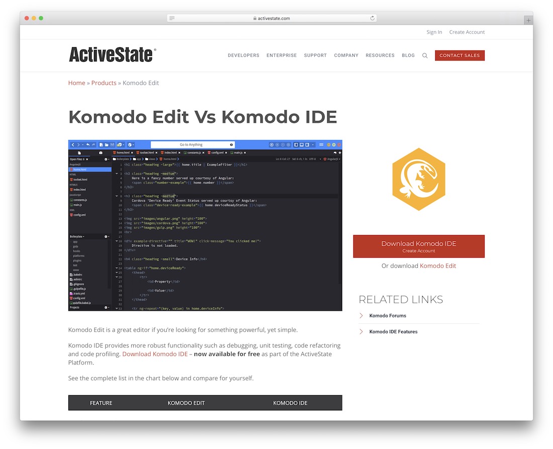 editor kode edit komodo untuk desainer web